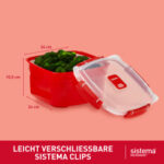 Sistema magnetronschaal Medium Steamer, 2,4 liter, rood