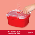 Sistema magnetronschaal Medium Steamer, 2,4 liter, rood