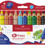 FABER-CASTELL Driekantige kleurpotloden Grippy, kartonnen etui met 10 stuks