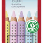 Faber-Castell Jumbo GRIP driehoekige kleurpotloden in pasteltinten, set van 5