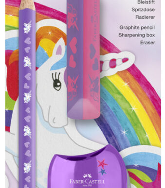 FABER-CASTELL Eenhoorn schrijfset Jumbo, paars, 3-delig