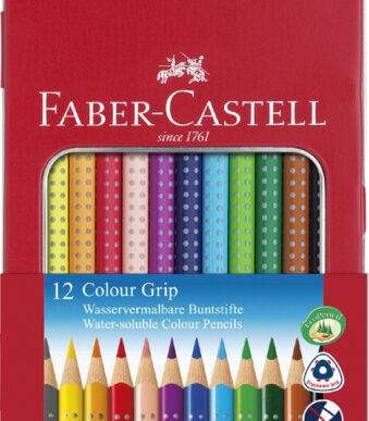 FABER-CASTELL Driekantige kleurpotloden Colour GRIP, etui van 12 stuks