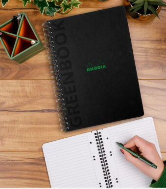 RHODIA Collegeblok GREENBOOK, A5+, geruit, zwart