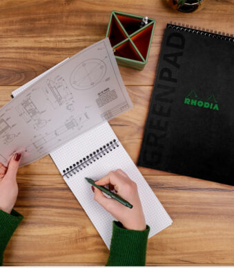 RHODIA Spiraalnotitieblok GREENPAD, A4+, geruit, zwart
