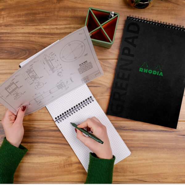 RHODIA Spiraalnotitieblok GREENPAD, A4+, geruit, zwart