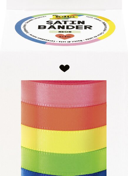 folia Satijnen lintenset NEON, diverse kleuren