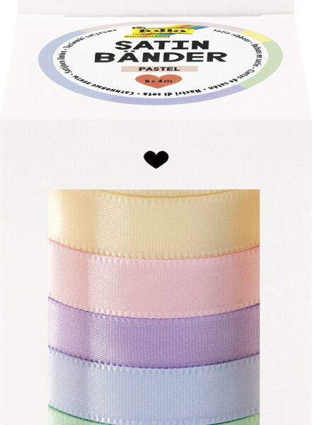 Folia Satijnlint Set PASTEL, diverse kleuren