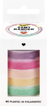 folia Fluweel Lintjes Set PASTEL, diverse kleuren