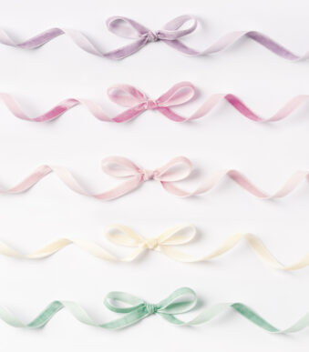 folia Fluweel Lintjes Set PASTEL, diverse kleuren