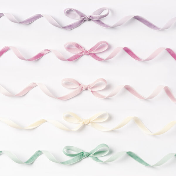 folia Fluweel Lintjes Set PASTEL, diverse kleuren