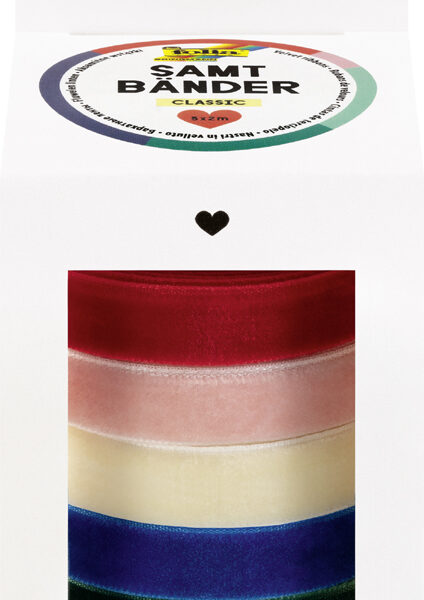 Folia fluwelen lint set Classic, gesorteerd op kleur