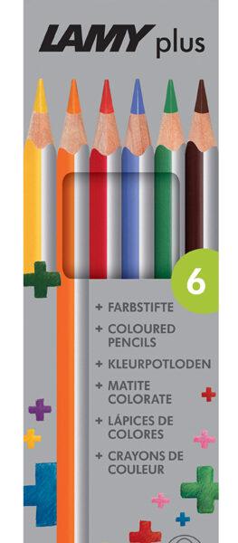 LAMY driekantige kleurpotloden plus, etui met 6 stuks