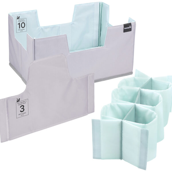 keeeper Boodschappen organizer set 'nea', Maat XL, grijs/aquamarijn