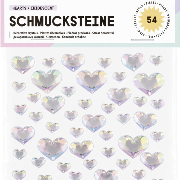 folia zelfklevende decoratiestenen hartjes iriserend