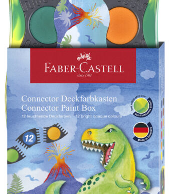 FABER-CASTELL Dino verfdoos CONNECTOR, 12 kleuren