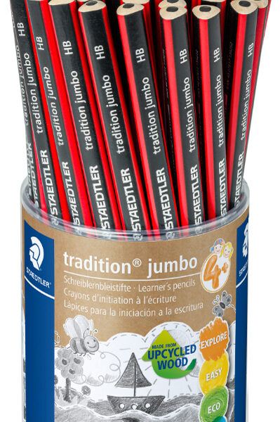 STAEDTLER schrijfleerpotlood tradition jumbo, HB, koker met 50 stuks