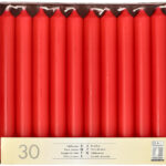 STARPAK Tafelkaarsen, 21 mm, rood, 30 stuks