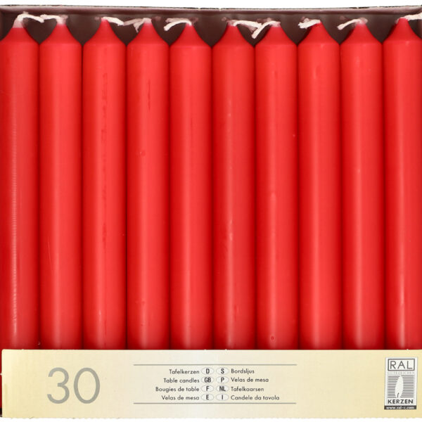 STARPAK Tafelkaarsen, 21 mm, rood, 30 stuks