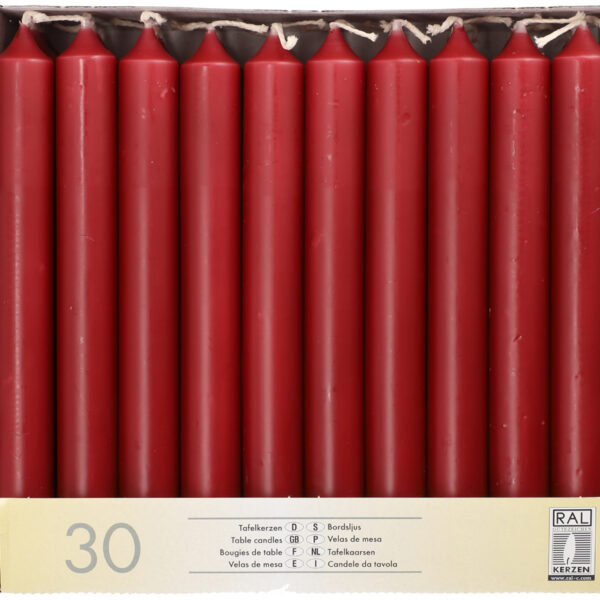 STARPAK Tafelkaarsen, 21 mm, bordeauxrood, 30 stuks
