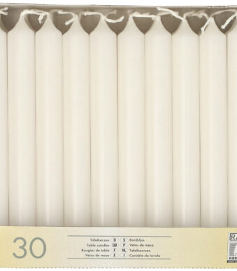 STARPAK Tafelkaarsen, 21 mm, wit, set van 30