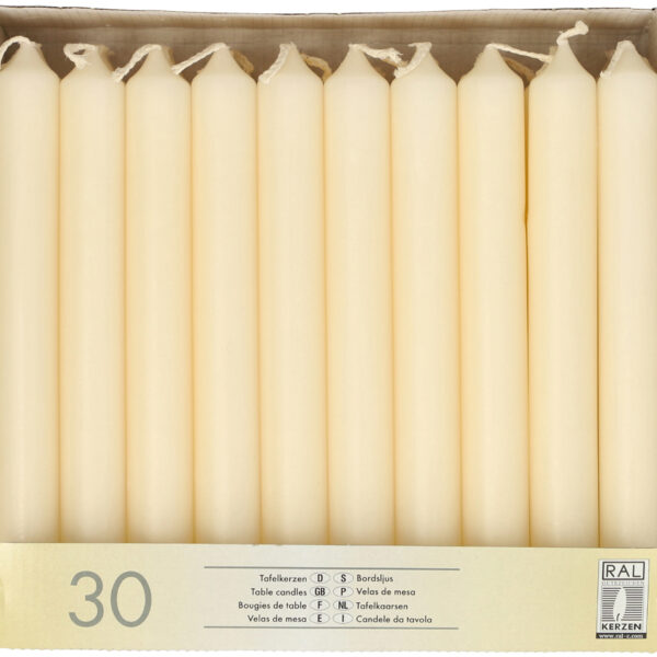 STARPAK Tafelkaarsen, 21 mm, crème, 30 stuks
