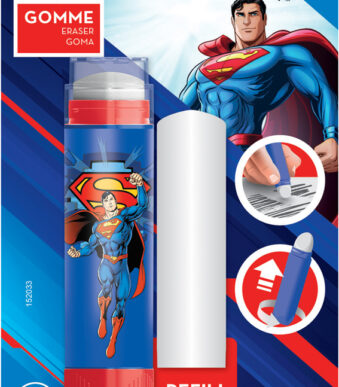 Maped Superman gum van kunststof met reservegum, blisterverpakking