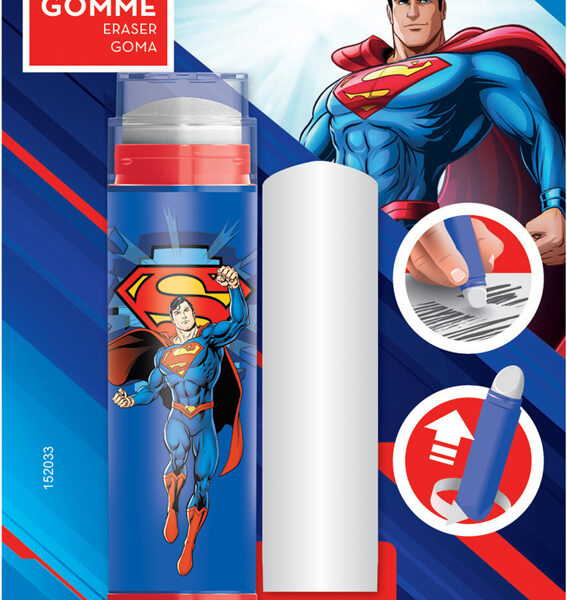 Maped Superman gum van kunststof met reservegum, blisterverpakking