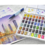 Faber-Castell waterverf in napjes, set van 48 kleuren.