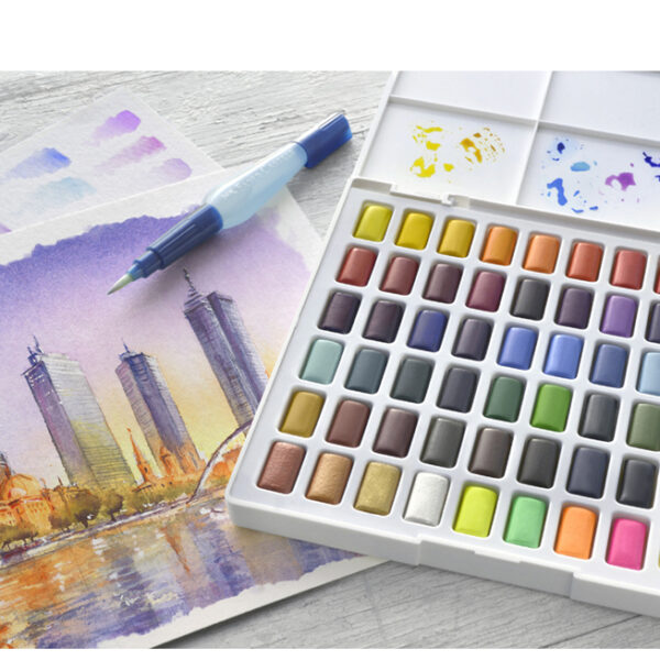 Faber-Castell waterverf in napjes, set van 48 kleuren.