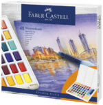 Faber-Castell waterverf in napjes, set van 48 kleuren.