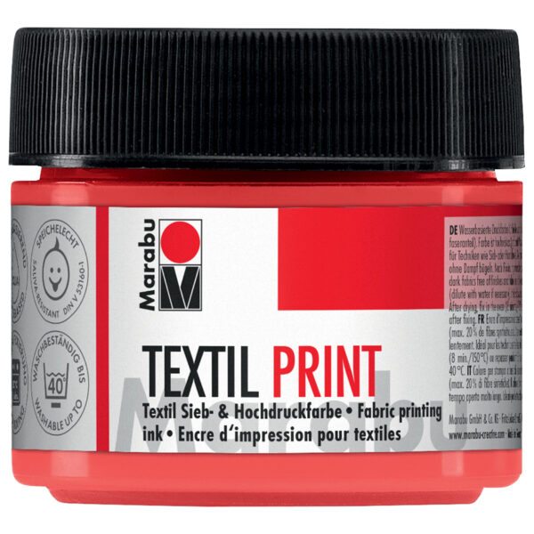Marabu textielprintverf, robijnenrood, 100 ml.