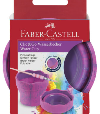 FABER-CASTELL Waterbeker CLIC & GO, roze gemarmerd