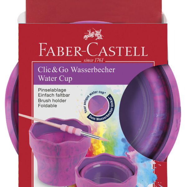 FABER-CASTELL Waterbeker CLIC & GO, roze gemarmerd
