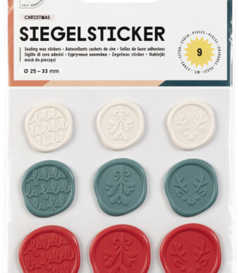 folia Kerst zegel-stickers, gesorteerde maten en kleuren