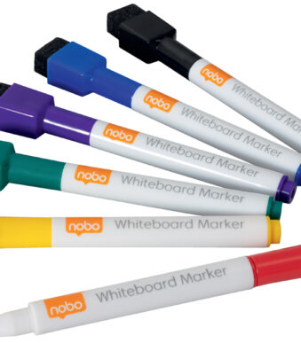 Nobo Magneetwhiteboard Markers, Ronde Punt, Etui van 6