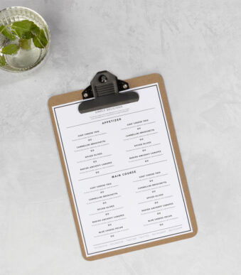 EUROPEL Menukaart klembord, A5 formaat, naturel