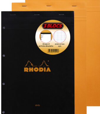 RHODIA notitieblok No. 20, DIN A4+, Franse liniatuur, pak van 3 stuks