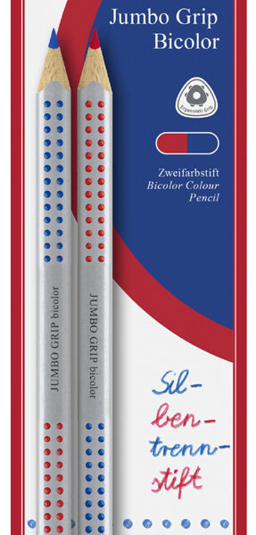 FABER-CASTELL Jumbo GRIP tweekleurig lettergreeppotlood, blister