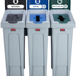 Rubbermaid Slim Jim afvalscheidingsstation, 3 x 87 liter