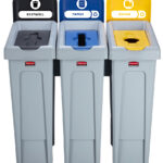 Rubbermaid Slim Jim afvalscheidingsstation, 3 x 87 liter