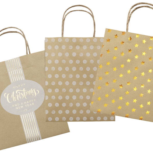 Papieren kerstcadeauzakken, groot formaat