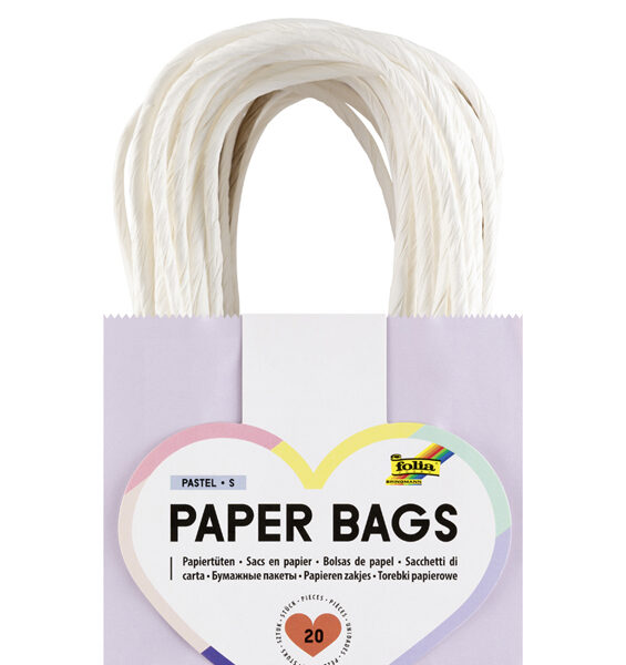 folia Papieren draagtassen PASTELL, maat S, diverse kleuren