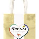 folia Papieren draagtassen goudkleurig glanzend, maat M