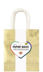 folia Papieren draagtassen goudkleurig glanzend, maat M