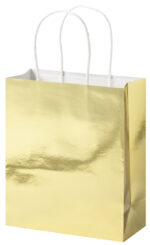 folia Papieren draagtassen goudkleurig glanzend, maat M