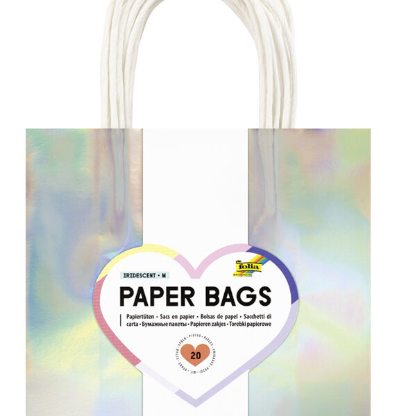 folia Papieren draagtas iriserend glanzend, maat M