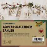 Houten getallencijfers voor adventskalender, naturel