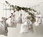 Houten getallencijfers voor adventskalender, naturel