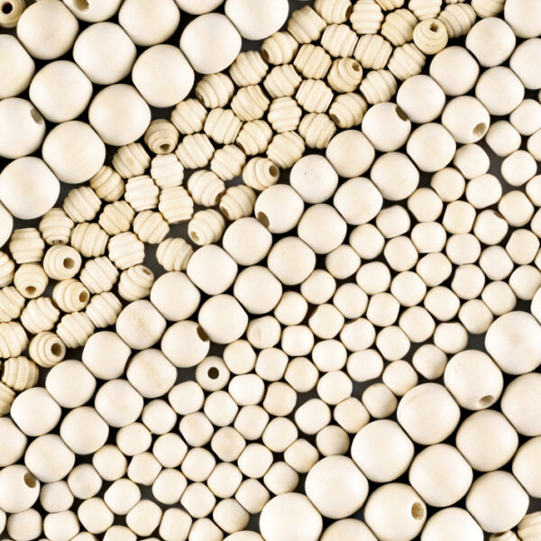 folia Houten kralen mix NATURAL Jumbobox, 1 kg