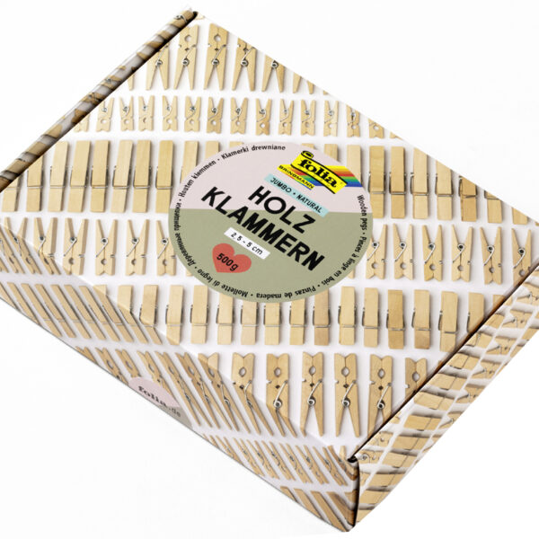 folia Houten wasknijpers mix NATURAL Jumbobox, 500 g